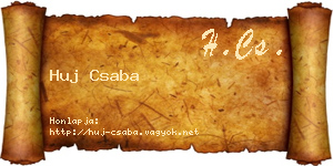 Huj Csaba névjegykártya